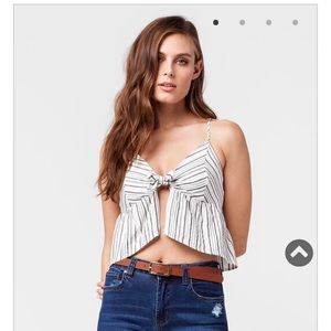 FULL TILT Womens Tie Front Tank